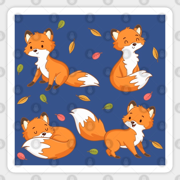 Foxes Magnet by Mako Design 